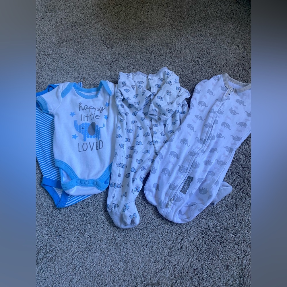 4 piece elephant outfit 0-3 months